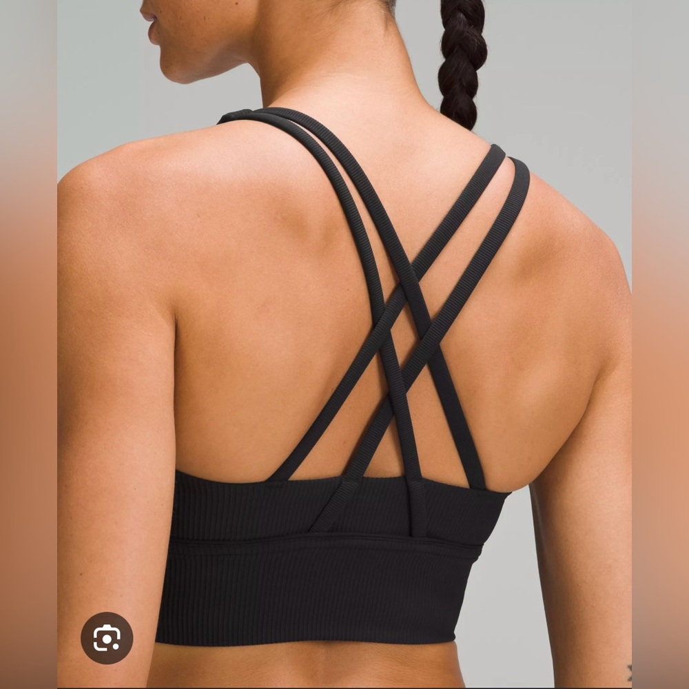 Lululemon ribbed energy longline sport bra. Size 6 black